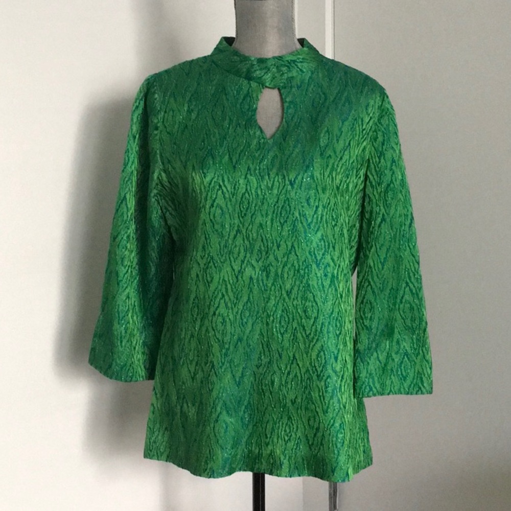Vintage Green & Blue Brocade Tunic